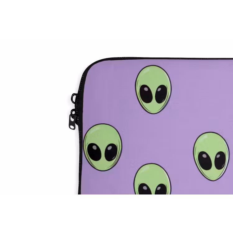Alien - Retro - Lila laptophoes neopreen klein 279 -detail