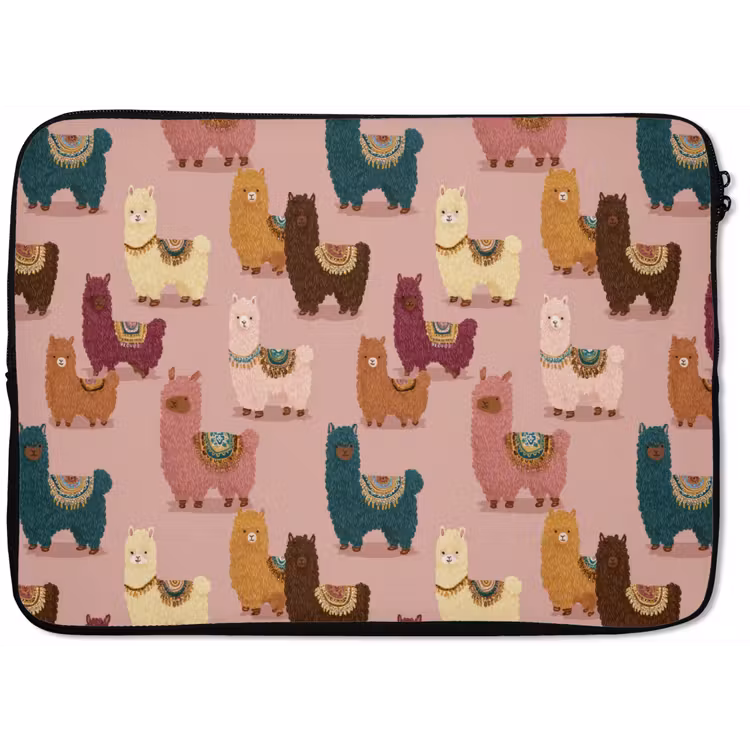 Alpaca's - Patroon - Kleurrijk laptophoes neopreen klein 279 -zkaufland3dotto