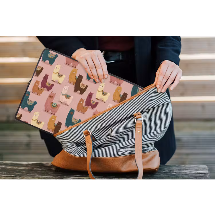 Alpaca's - Patroon - Kleurrijk laptophoes neopreen klein 279 -tas
