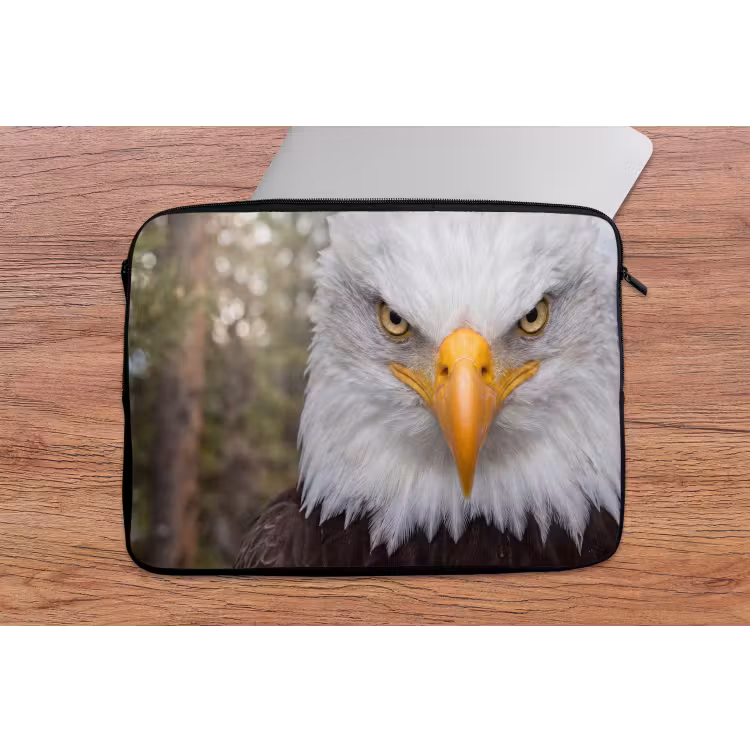 Amerikaans - Zeearend - Portret - Geel laptophoes neopreen klein -tafel