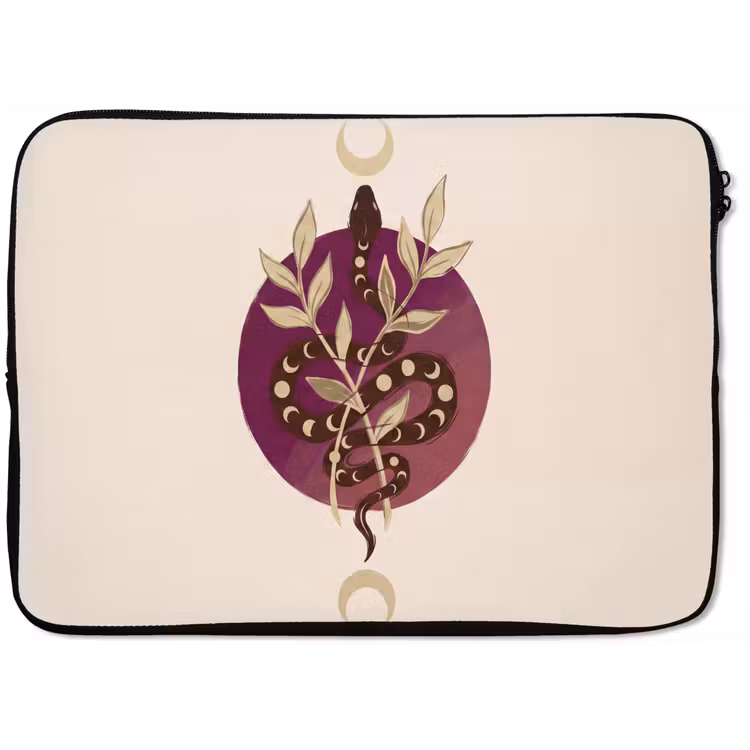 Dieren - Slang - Maan - Mystiek - Abstract laptophoes neopreen klein -zkaufland3dotto