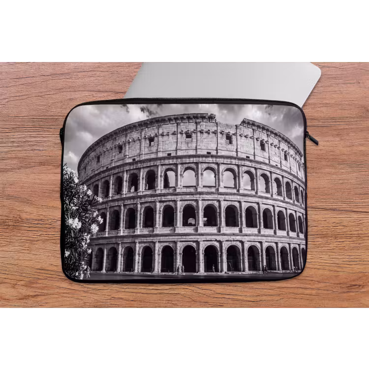 Architectuur - Colosseum - Rome - Historisch - Zwart-wit laptophoes neopreen klein -tafel