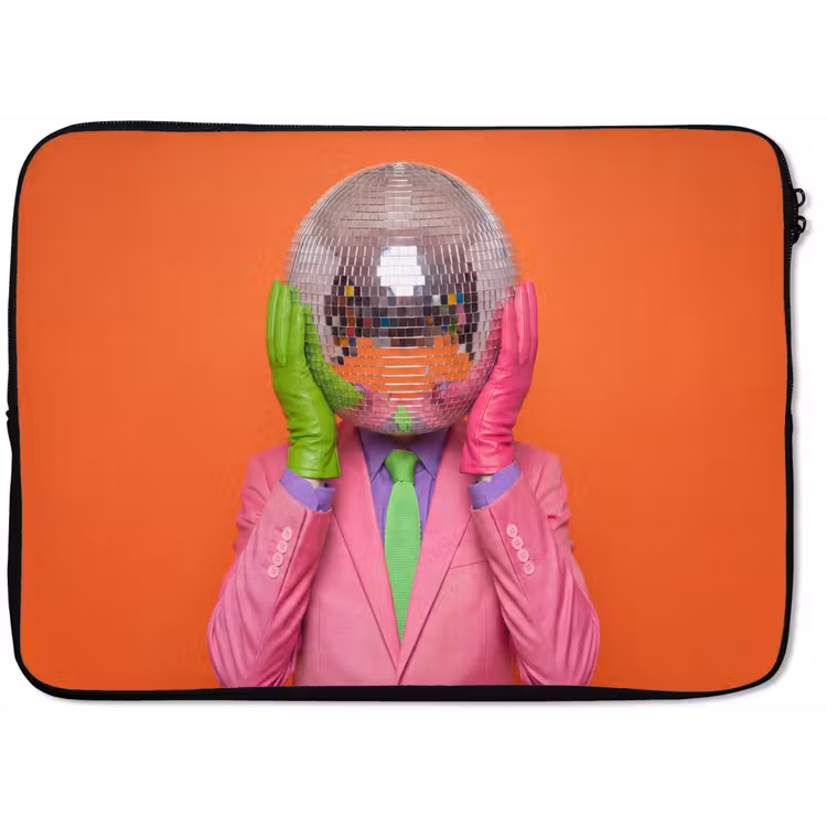 Kunst - Disco bal - Kleurrijk - Modern - Studio laptophoes neopreen klein -zkaufland3dotto