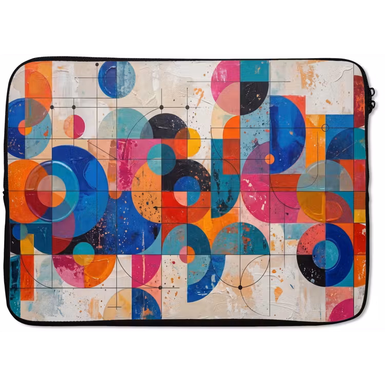 Kunst - Geometrisch - Abstract - Kleurrijk laptophoes neopreen klein -zkaufland3dotto
