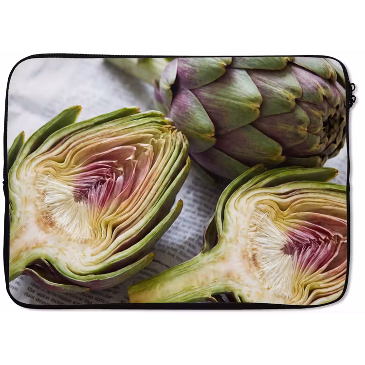 Laptop Sleeve - Artichoke - Cut in Half - Food - Artisjok - Doorgesneden - Eten laptophoes neopreen klein