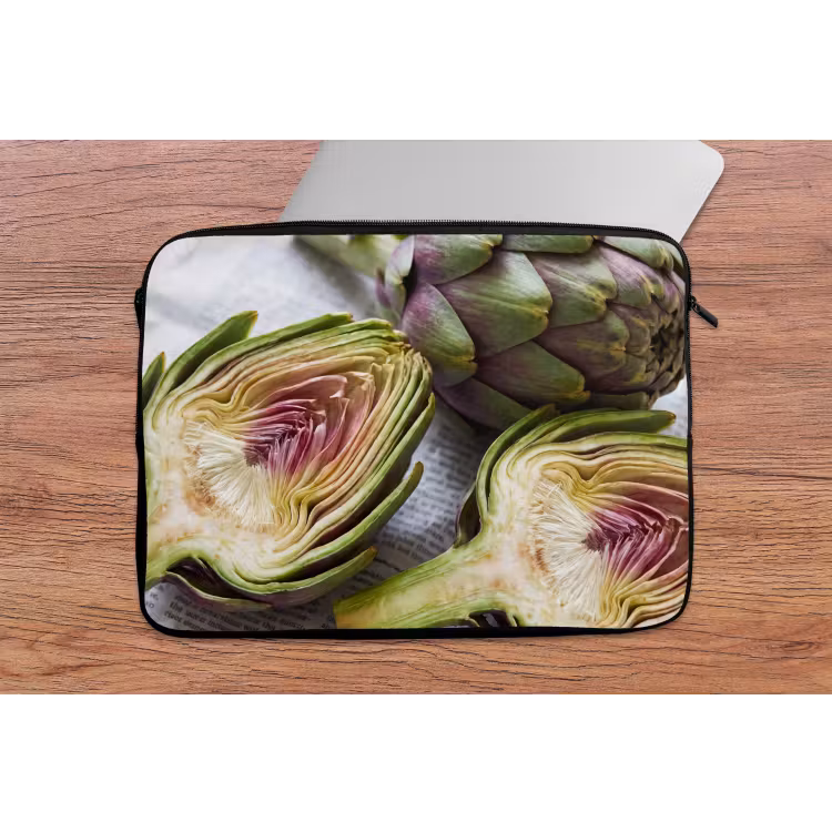 Laptop Sleeve - Artichoke - Cut in Half - Food - Artisjok - Doorgesneden - Eten laptophoes neopreen klein