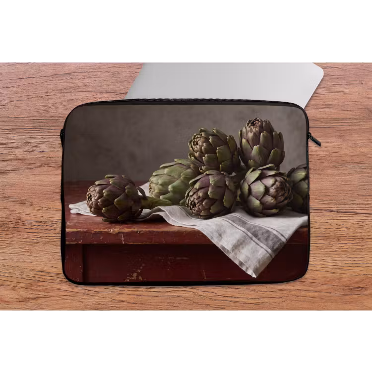 Laptop Sleeve - Artichoke - Food - Rustic - Artisjok - Eten - Rustiek laptophoes neopreen klein