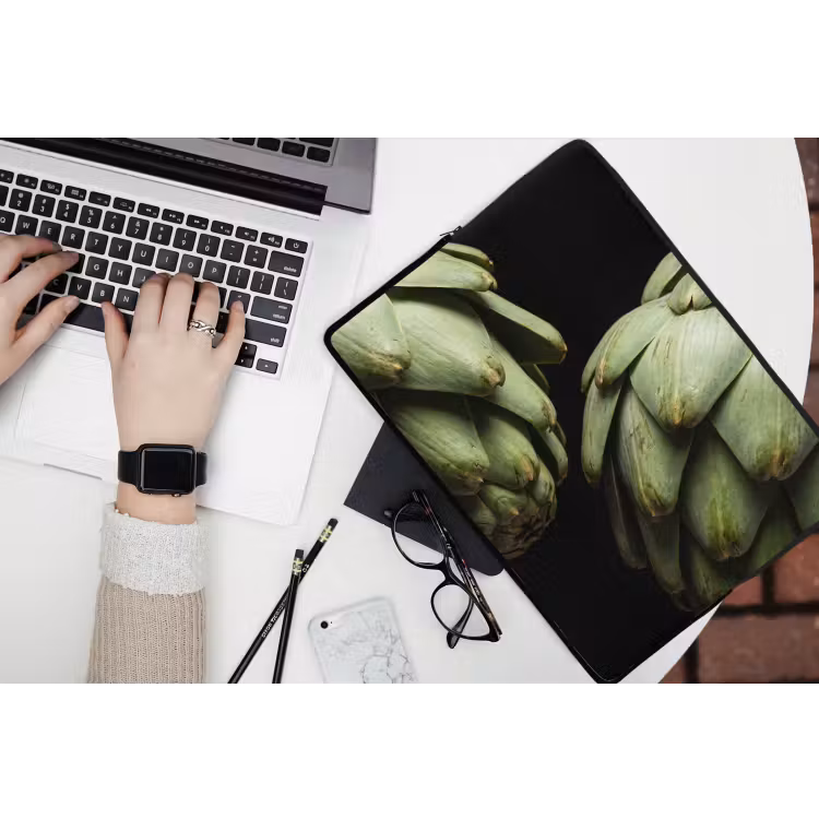 Laptop Sleeve - Artichoke - Green - Food - Artisjok - Groen - Eten laptophoes neopreen klein