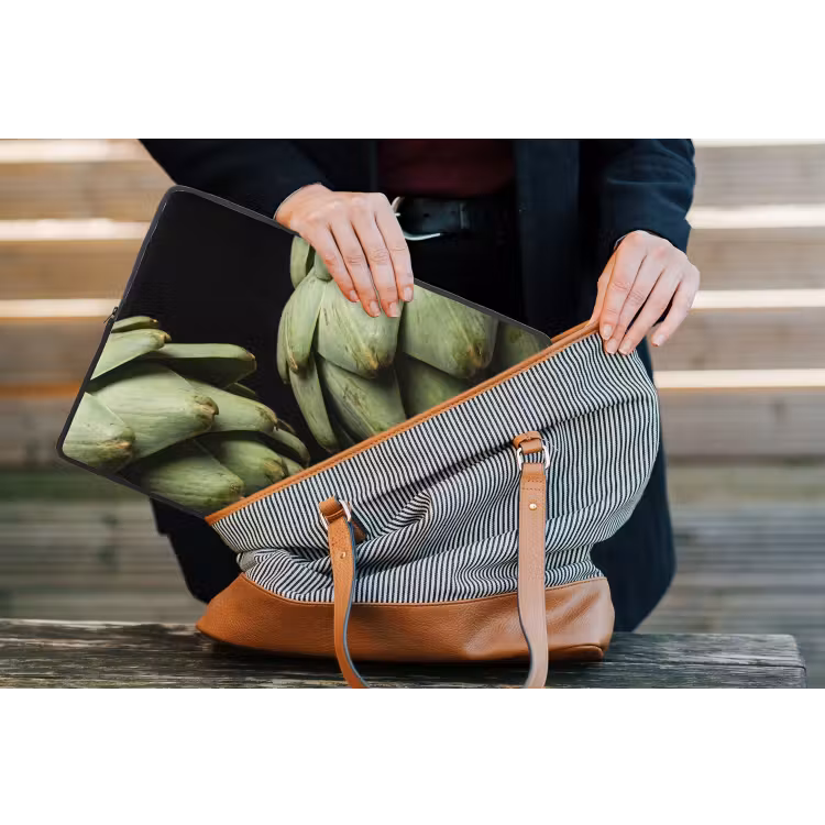 Laptop Sleeve - Artichoke - Green - Food - Artisjok - Groen - Eten laptophoes neopreen klein