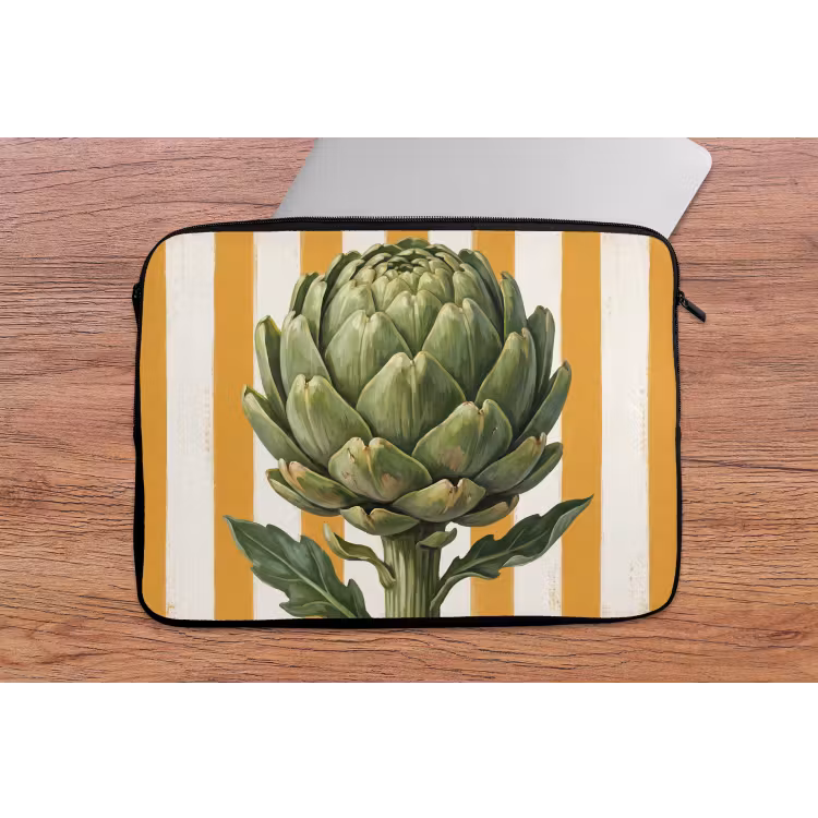 Laptop Sleeve - Artichoke - Modern - Vegetable - Artisjok - Modern - Groente laptophoes neopreen klein