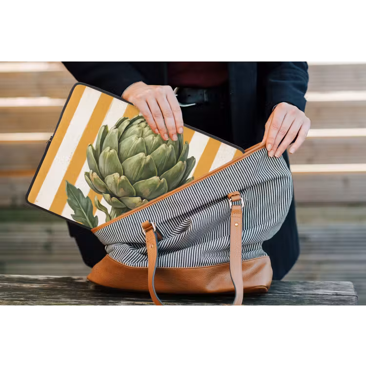 Laptop Sleeve - Artichoke - Modern - Vegetable - Artisjok - Modern - Groente laptophoes neopreen klein