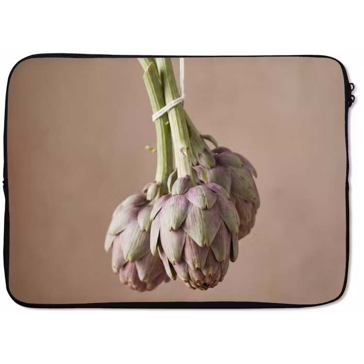 Laptop Sleeve - Artichokes - Hanging - Vegetables - Artisjokken - Hangend - Groenten laptophoes neopreen klein
