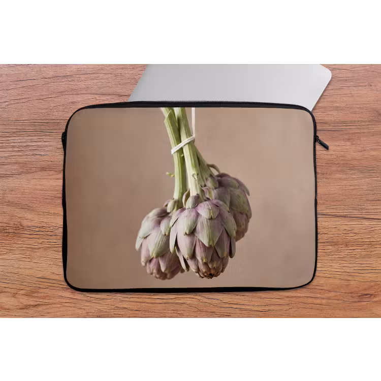 Laptop Sleeve - Artichokes - Hanging - Vegetables - Artisjokken - Hangend - Groenten laptophoes neopreen klein
