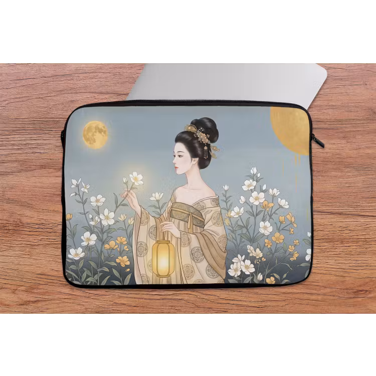Aziatisch - Vrouw - Kimono laptophoes neopreen klein -tafel