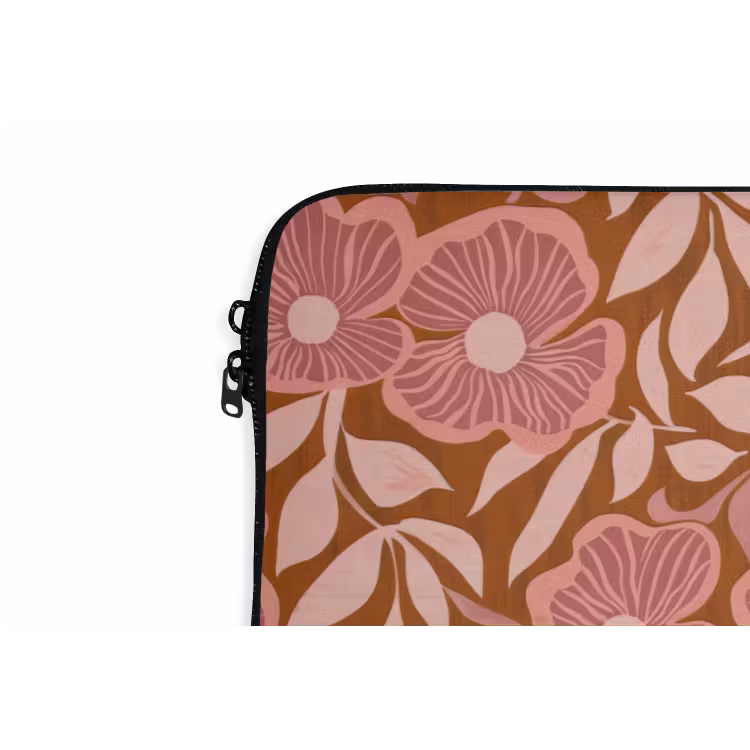 Sfeer - Bloemen - Roze laptophoes neopreen klein 279 -detail