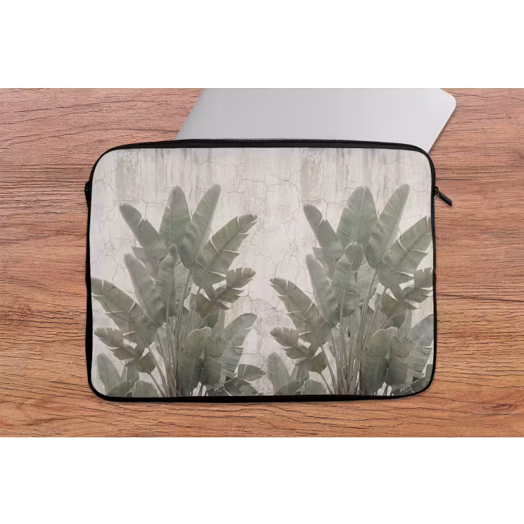 Bananenbladeren - Beton - Groen laptophoes neopreen klein -tafel