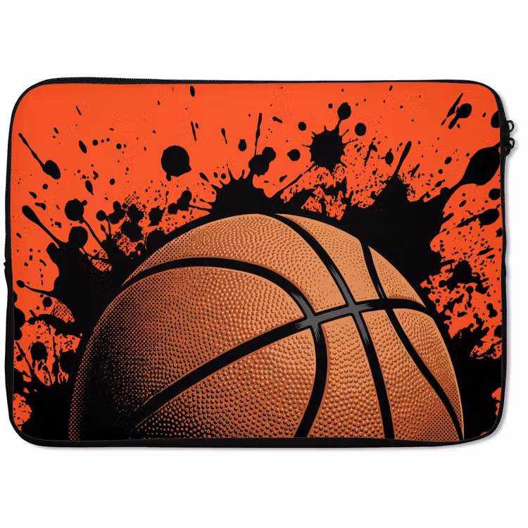 Basketbal - Verf - Sport - Oranje laptophoes neopreen klein -zkaufland3dotto