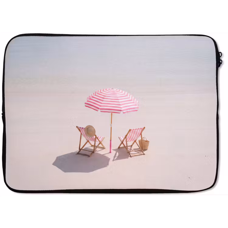 Strand - Parasol - Ligstoel - Zomer - Roze laptophoes neopreen klein -zkaufland3dotto