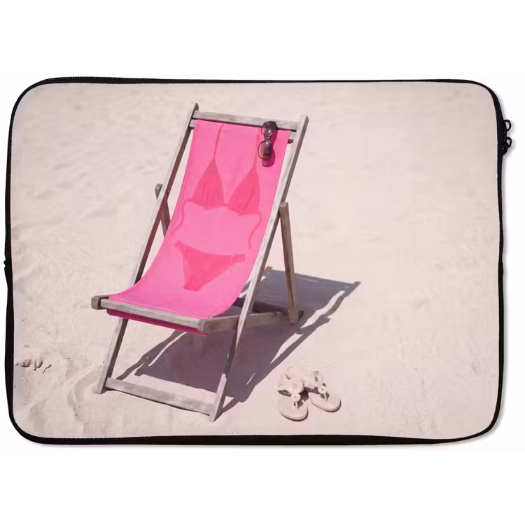 Strand - Ligstoel - Badkleding - Zomer - Roze laptophoes neopreen klein -zkaufland3dotto