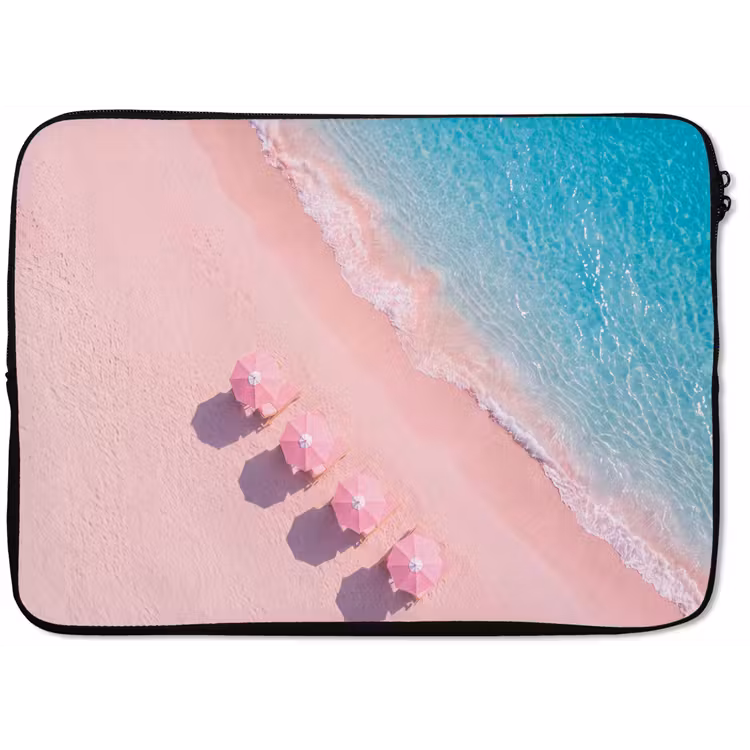 Strand - Roze zand - Zee - Zomer - Natuur laptophoes neopreen klein -zkaufland3dotto