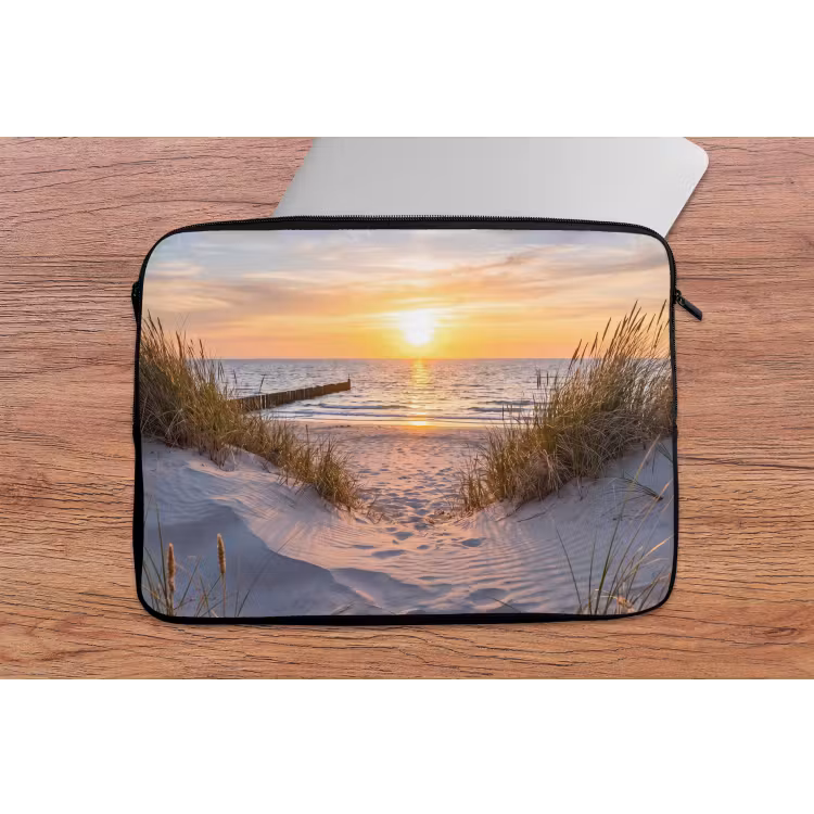 Strand - Zonsondergang - Natuur - Landschap laptophoes neopreen klein -tafel