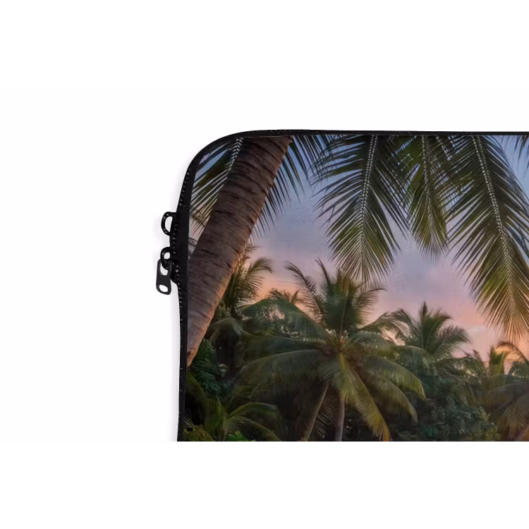 Strand - Zonsondergang - Palmbomen - Tropisch - Natuur laptophoes neopreen klein -detail