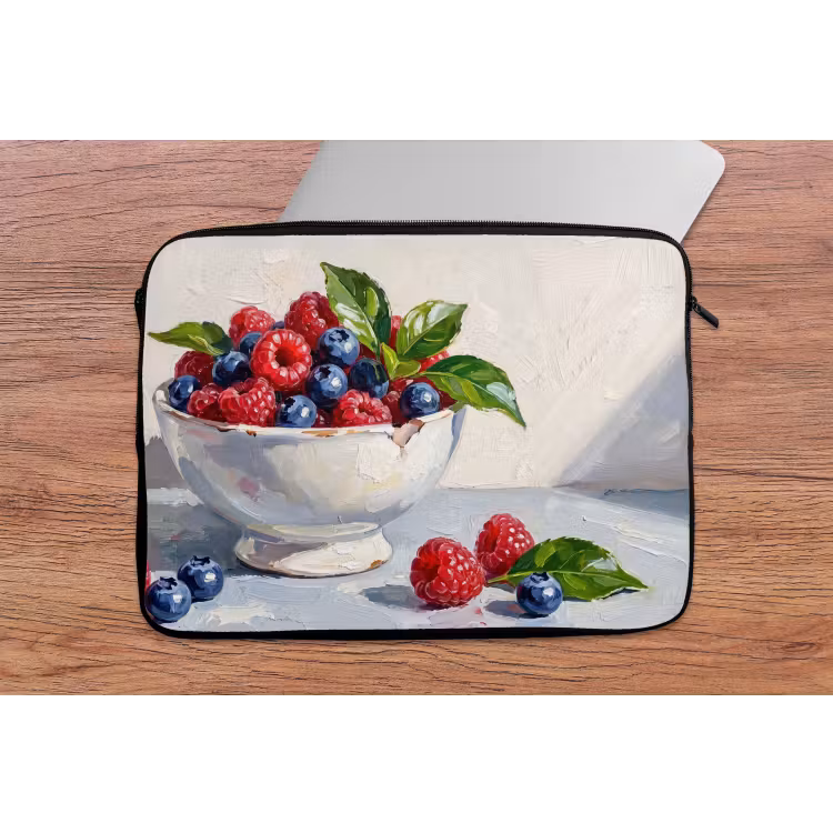 Laptop Sleeve - Berries - Bowl - Food - Bessen - Kom - Eten laptophoes neopreen klein