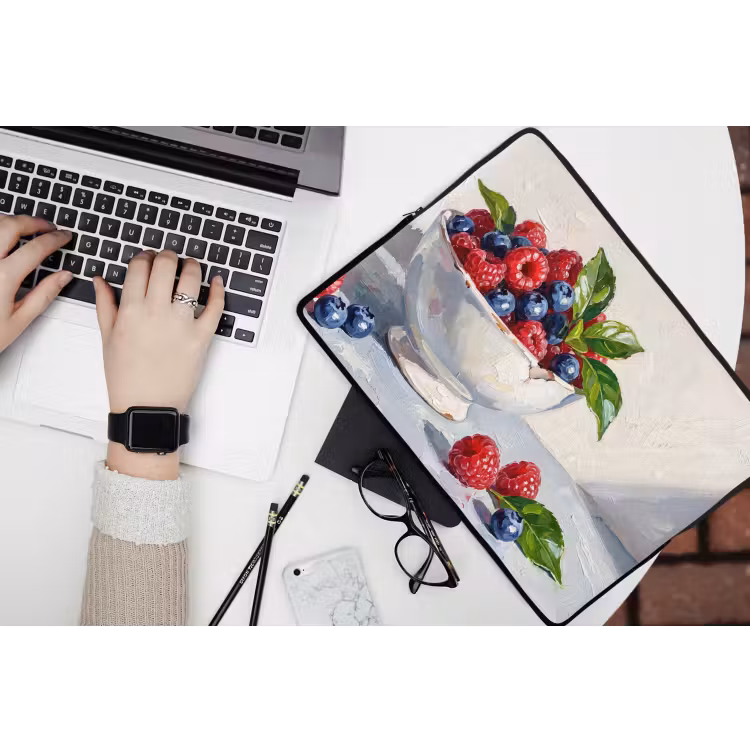 Laptop Sleeve - Berries - Bowl - Food - Bessen - Kom - Eten laptophoes neopreen klein