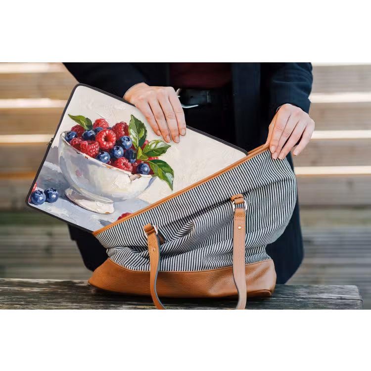 Laptop Sleeve - Berries - Bowl - Food - Bessen - Kom - Eten laptophoes neopreen klein