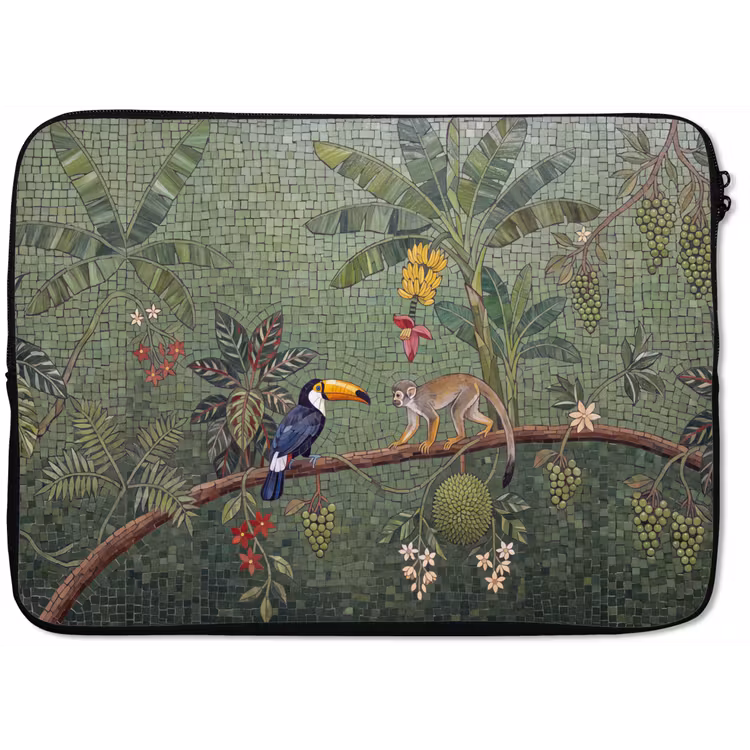 Vogel - Dier - Jungle - Mozaïek - Natuur laptophoes neopreen klein -zkaufland3dotto