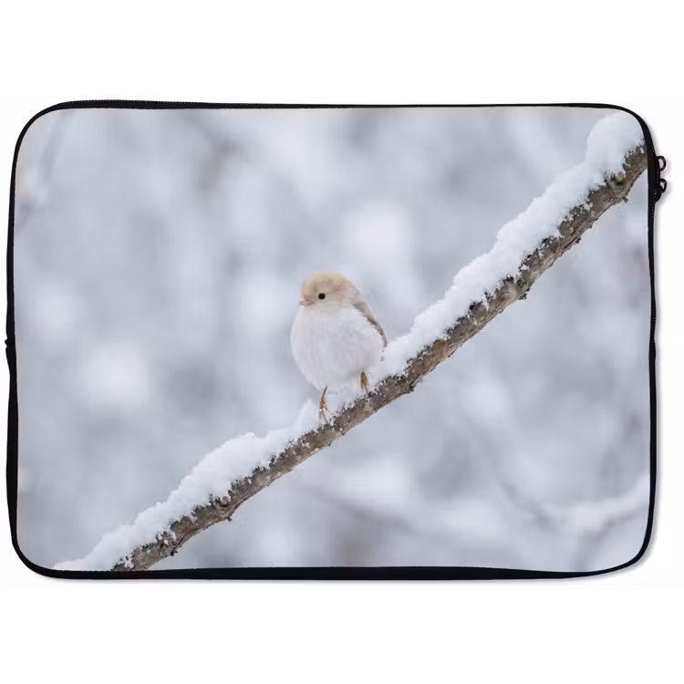 Vogeltje - Sneeuw - Tak - Winter - Zacht laptophoes neopreen klein -zkaufland3dotto