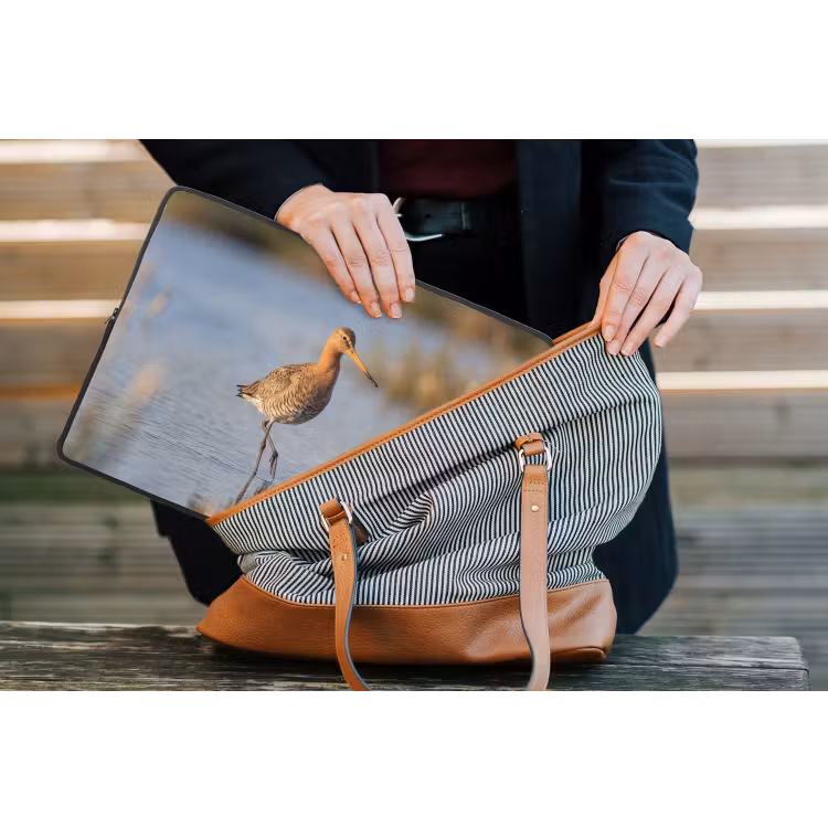 Vogel - Steltloper - Water - Natuur laptophoes neopreen klein -tas