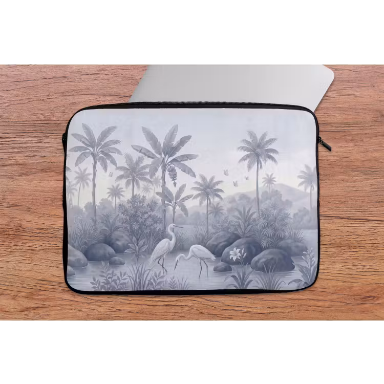 Vogel - Water - Tropisch - Natuur - Blauw laptophoes neopreen klein -tafel
