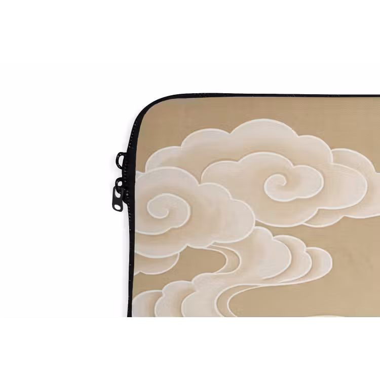 Vogels - Vliegen - Beige laptophoes neopreen klein -detail