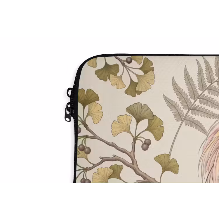Vogels - Tropisch - Botanisch - Roze laptophoes neopreen klein -detail