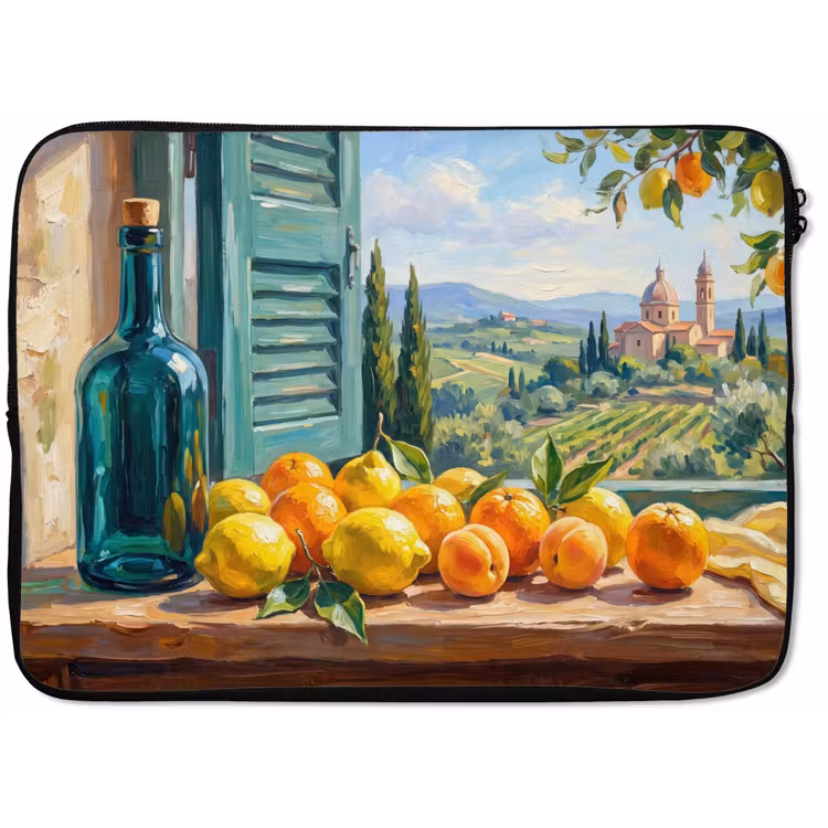 Laptop Sleeve - Bottle - Fruit - Still Life - Fles - Fruit - Stilleven laptophoes neopreen klein