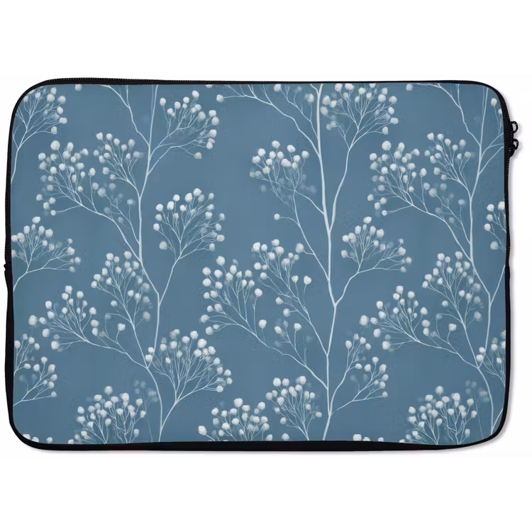 Takken - Bessen - Patroon - Lichtblauw laptophoes neopreen klein 279 -zkaufland3dotto