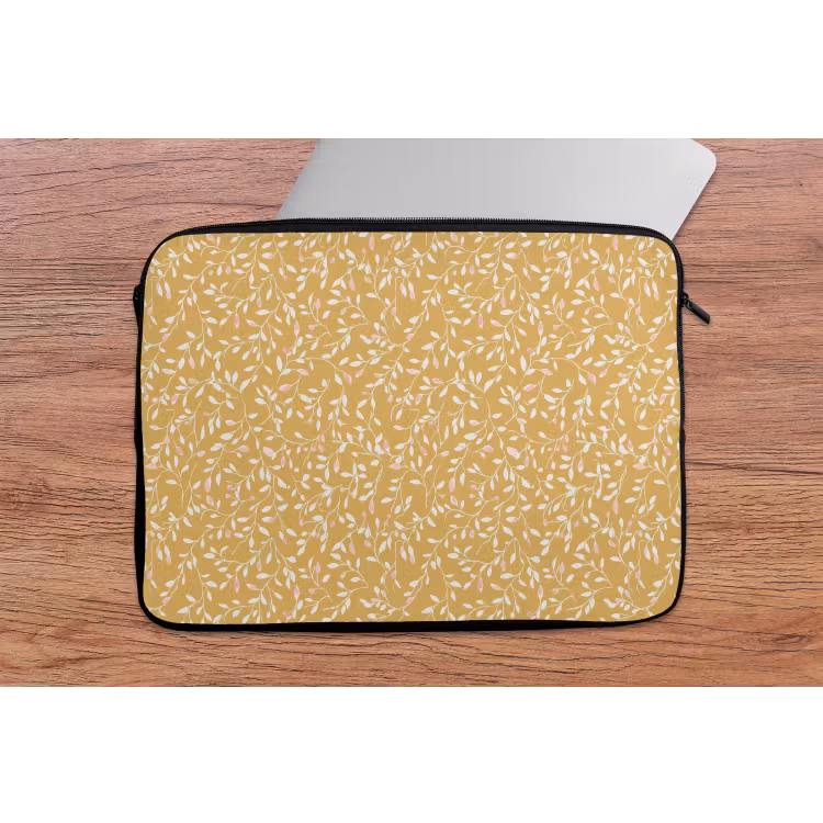 Takjes - Patroon - Oker laptophoes neopreen klein 279 -tafel