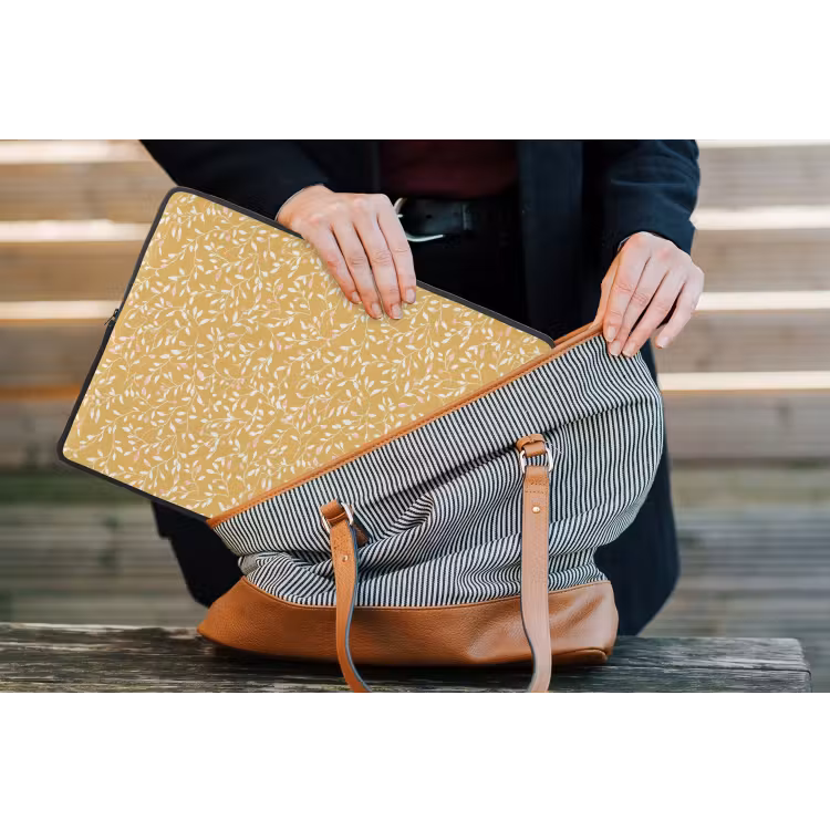 Takjes - Patroon - Oker laptophoes neopreen klein 279 -tas