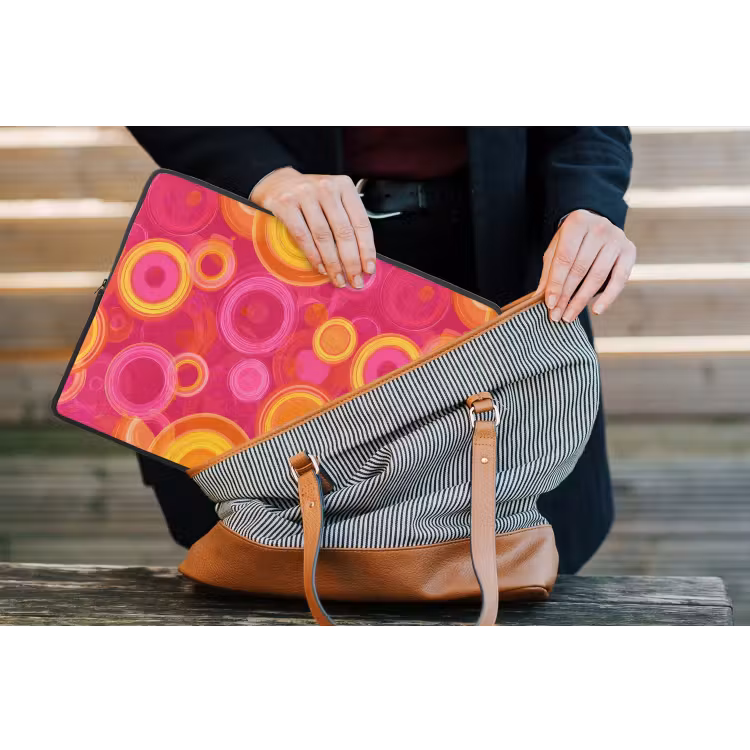 Cirkels - Design - Kleurrijk laptophoes neopreen klein 279 -tas