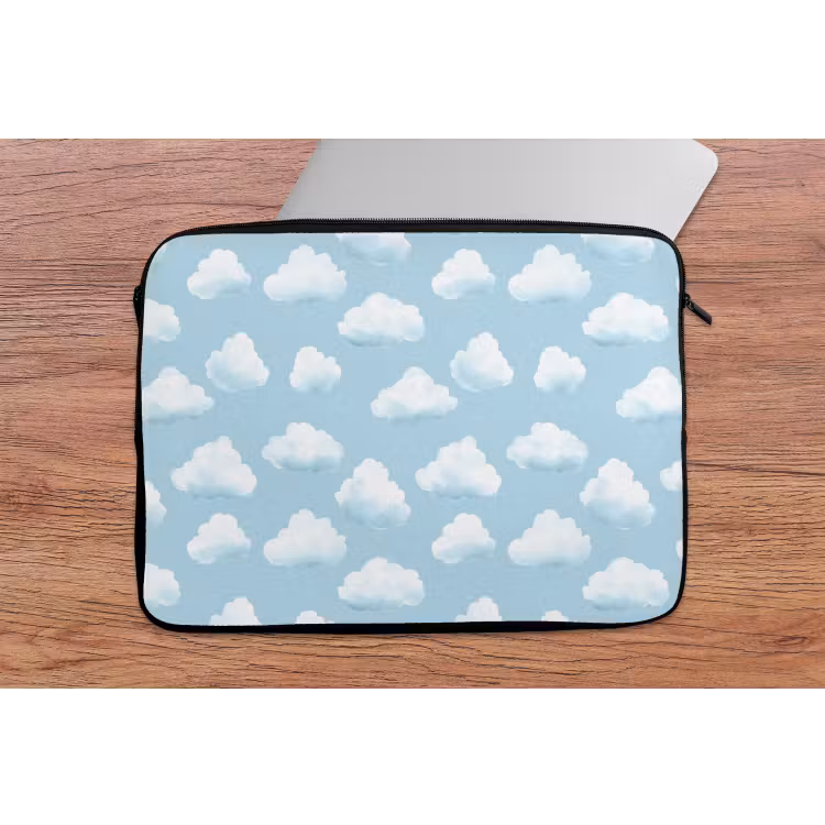 Wolken - Illustratie - Blauw laptophoes neopreen klein 279 -tafel
