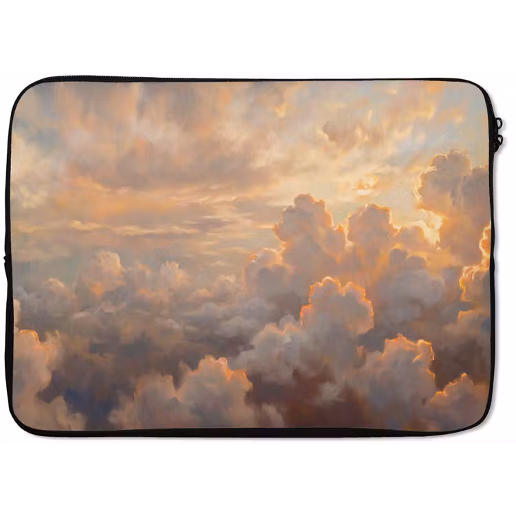 Wolken - Zonsondergang - Natuur - Abstract - Goud laptophoes neopreen klein -zkaufland3dotto