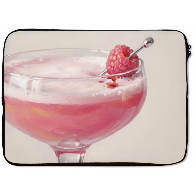 Cocktail - Framboos - Drank - Modern - Roze laptophoes neopreen klein -zkaufland3dotto