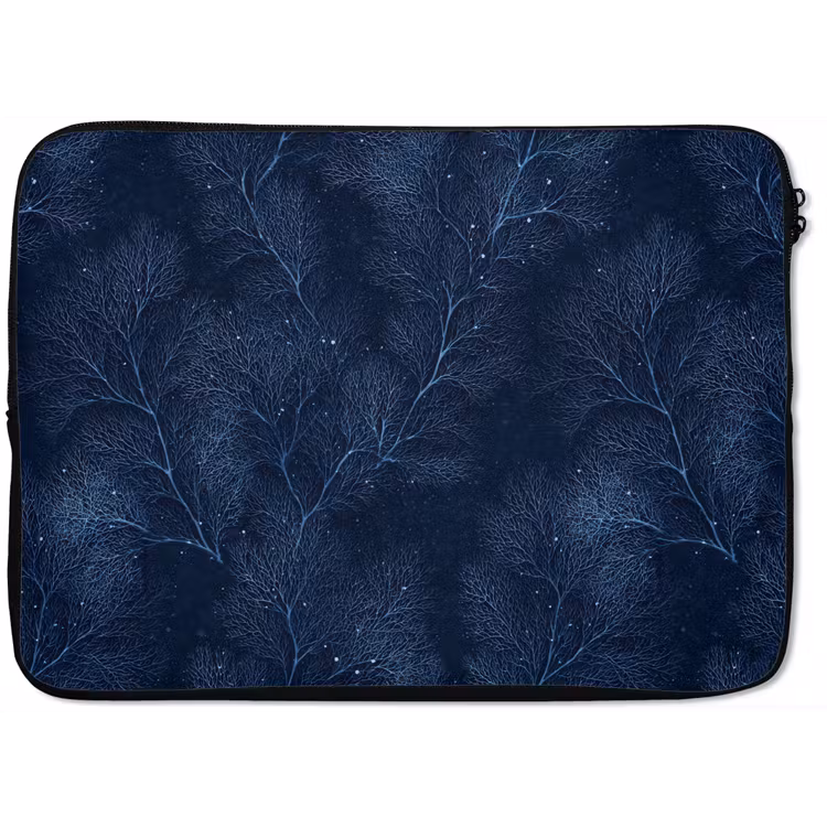 Koraal - Takken - Patroon - Nachtblauw laptophoes neopreen klein 279 -zkaufland3dotto