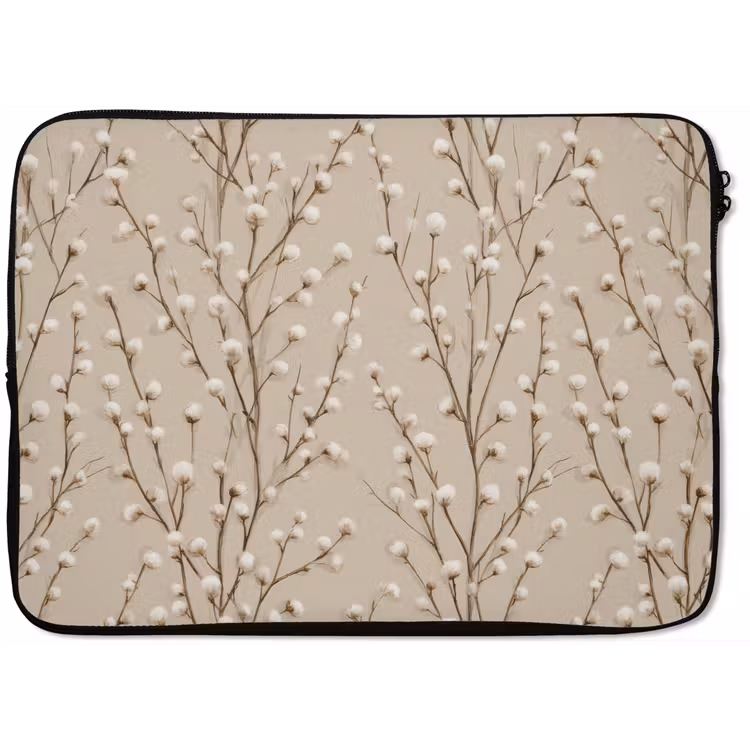 Katoen - Natuur - Taupe laptophoes neopreen klein 279 -zkaufland3dotto