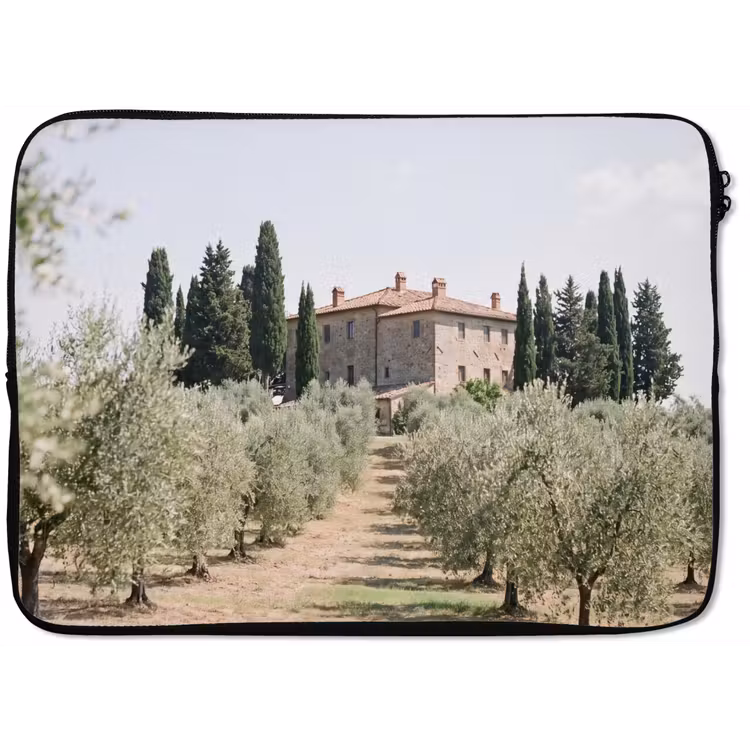 Laptop Sleeve - Country house - olive tree - orchard - Landhuis - olijfboom - gaard laptophoes neopreen klein