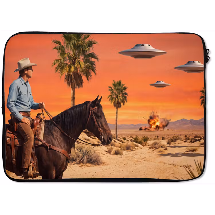 Laptop Sleeve - Cowboy - Horse - Desert - Cowboy - Paard - Woestijn laptophoes neopreen klein