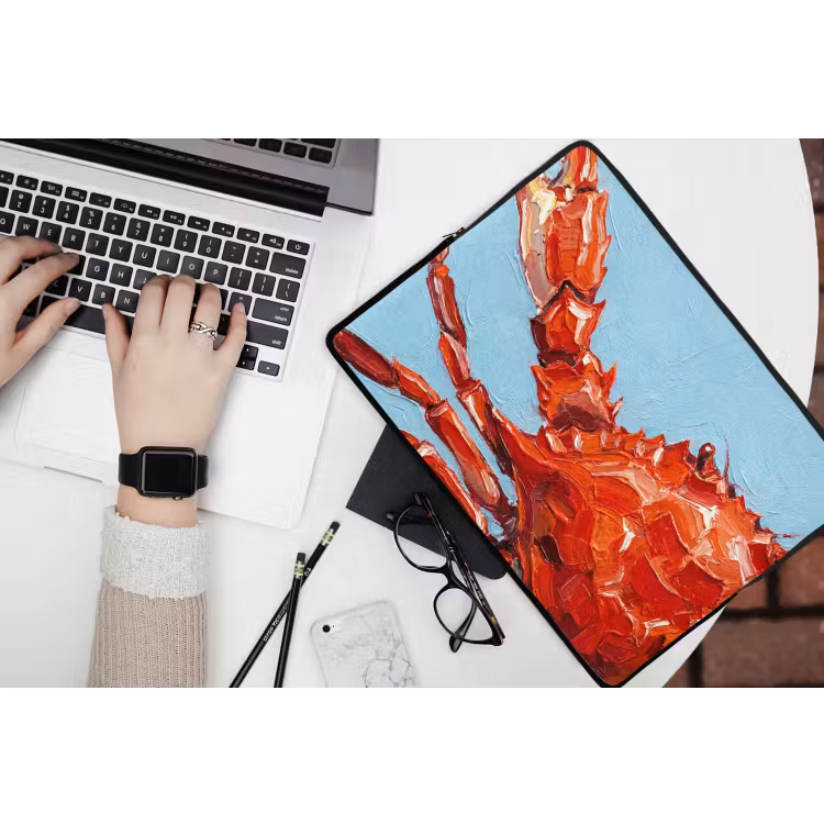Krab - Zee - Dieren - Abstract - Rood laptophoes neopreen klein -bureau