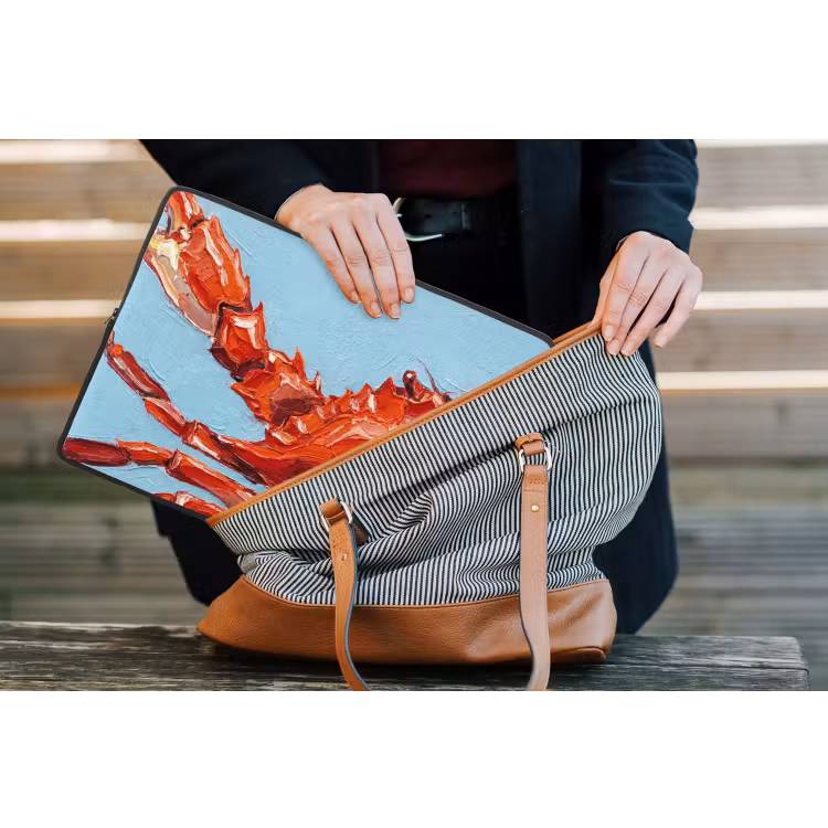 Krab - Zee - Dieren - Abstract - Rood laptophoes neopreen klein -tas