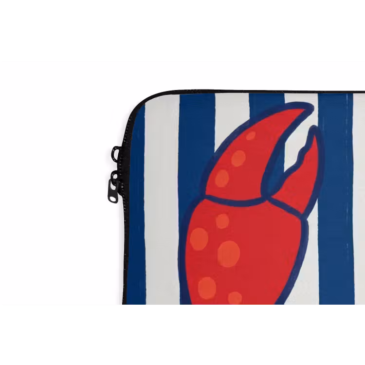 Krab - Strepen - Zeeleven - Illustratie - Rood laptophoes neopreen klein -detail